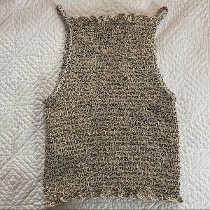 Gaze Leopard / Cheetah Mock Neck Festival Crop Sleeveless Tank Top XS